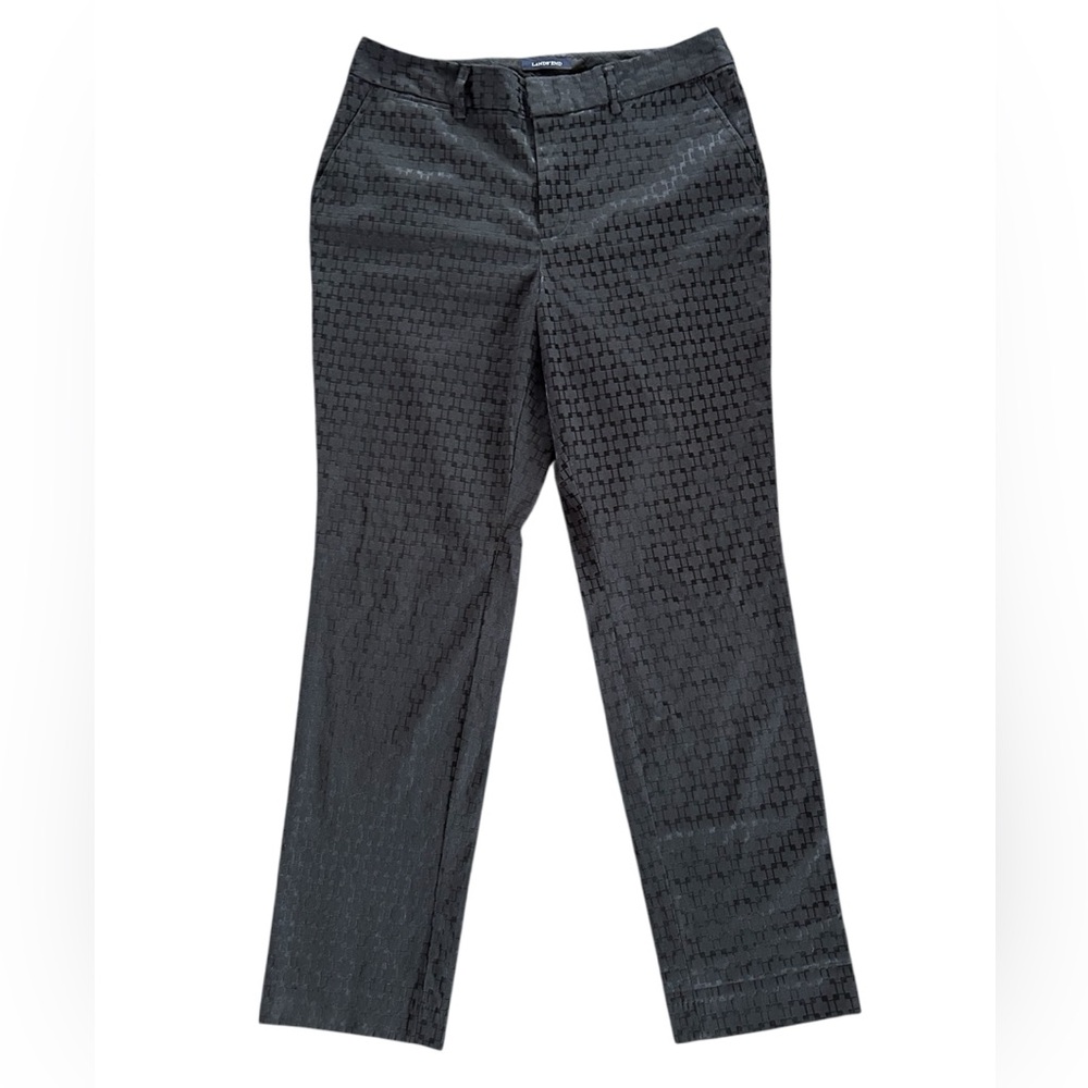 Lands' End | Women’s Black Cross Pattern Straight Leg Slacks Trousers Pant Sz 10